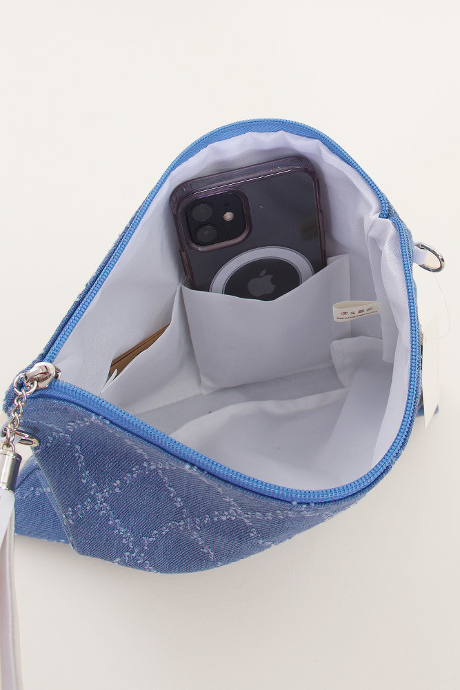Women's Denim Crossbody Bag with Wristlet — crossbody bag photo 6