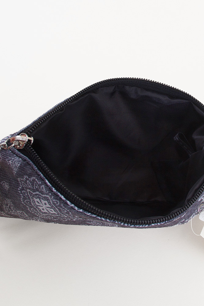 Women's Bandana Denim Print Pouch with Wristlet — bandana photo 3