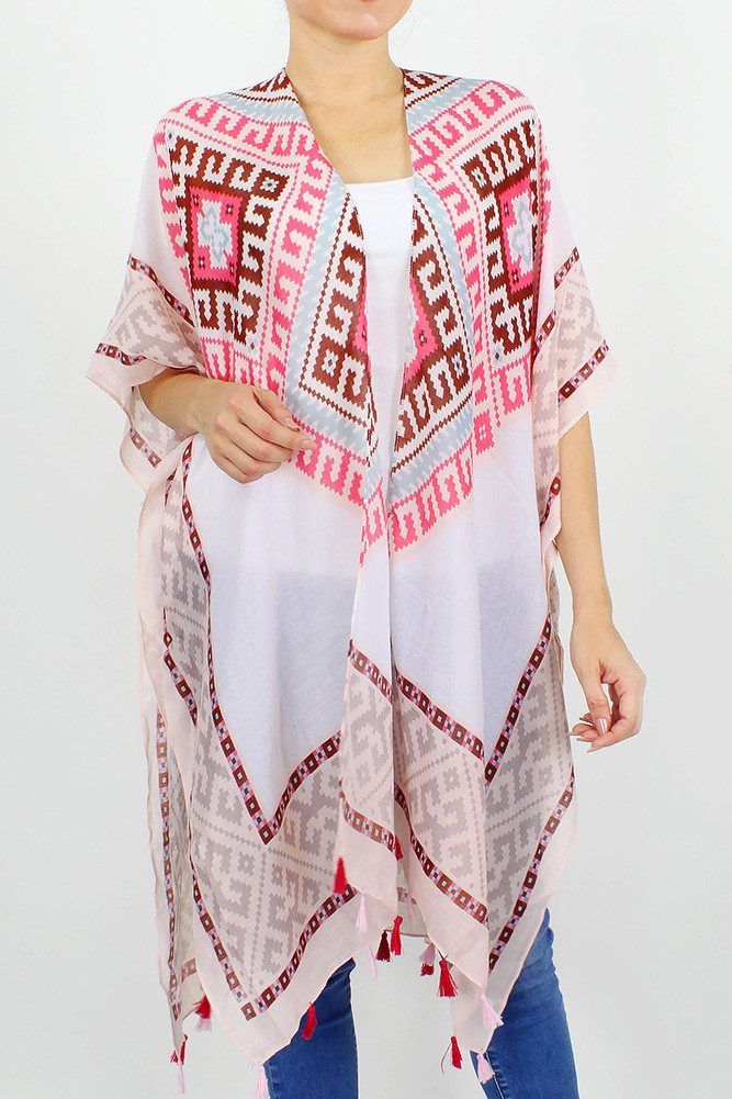 Women's Western Pattern Print Kimono by BURACQ