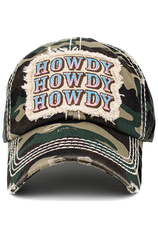 Women's Howdy Vintage Baseball Cap in Camo