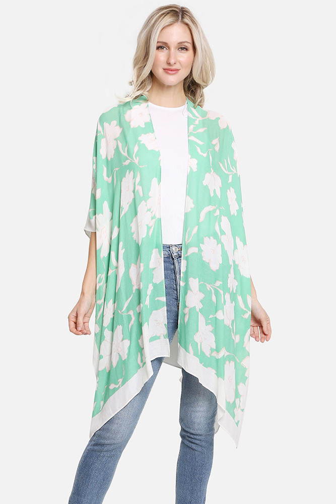 Women's Floral Print Cover-Up in Green