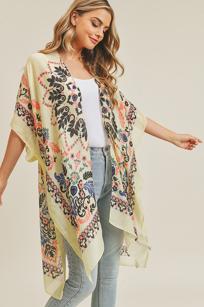 Women's Bohemian Print Kimono — kimono photo 3