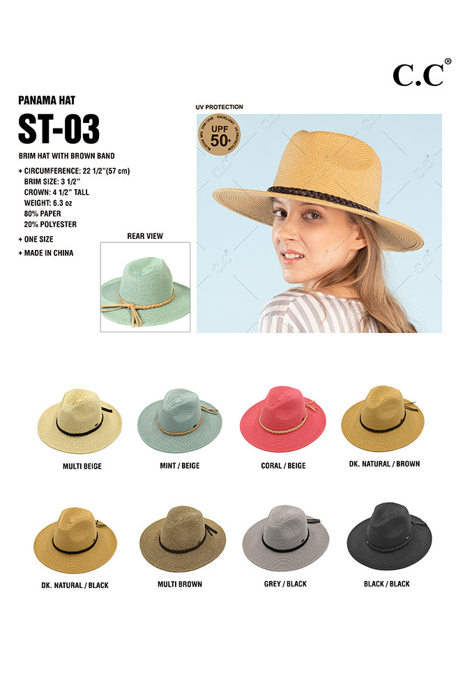 Women's Straw Panama Hat with Band — Panama hat photo 2