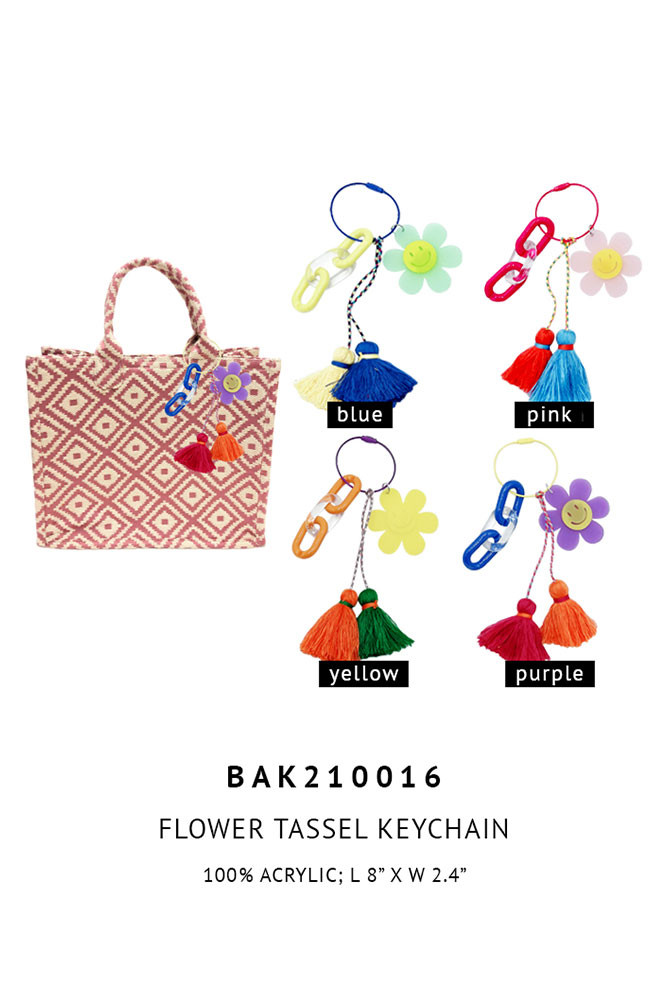 Flower Tassel Keychain Bag Charm — bag photo 2