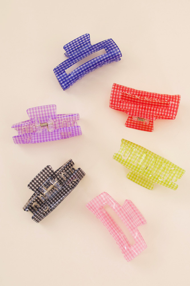 Women's Gingham Hair Claw Clip by BURACQ