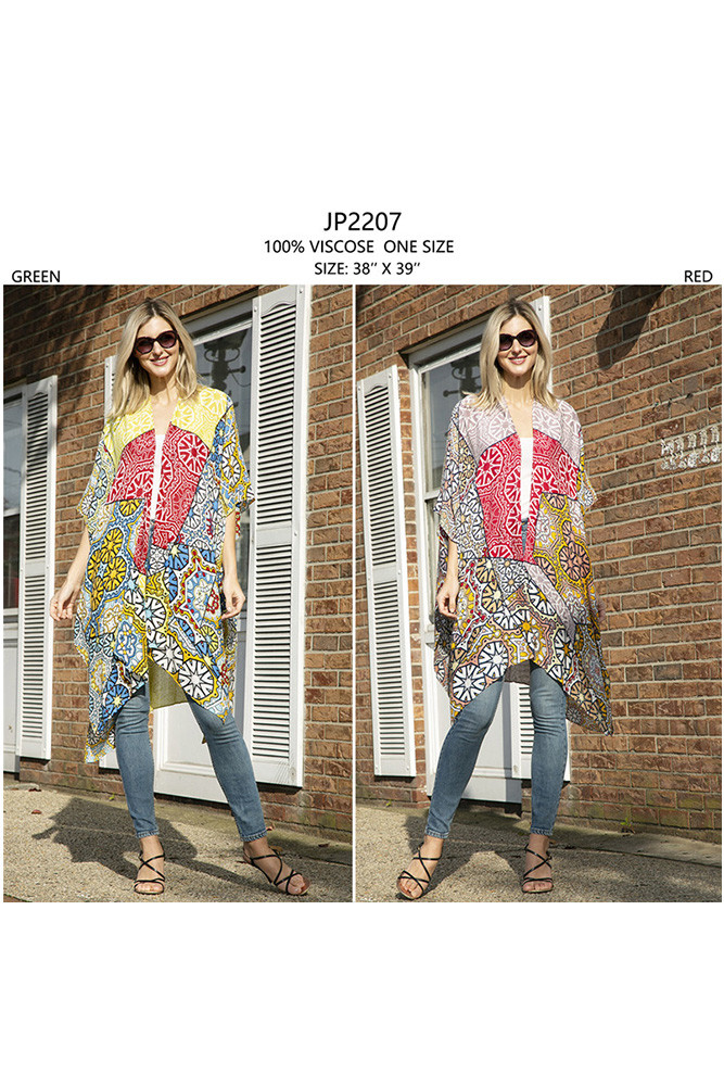 Women's Mixed Pattern Print Cover-Up — cover-up photo 2