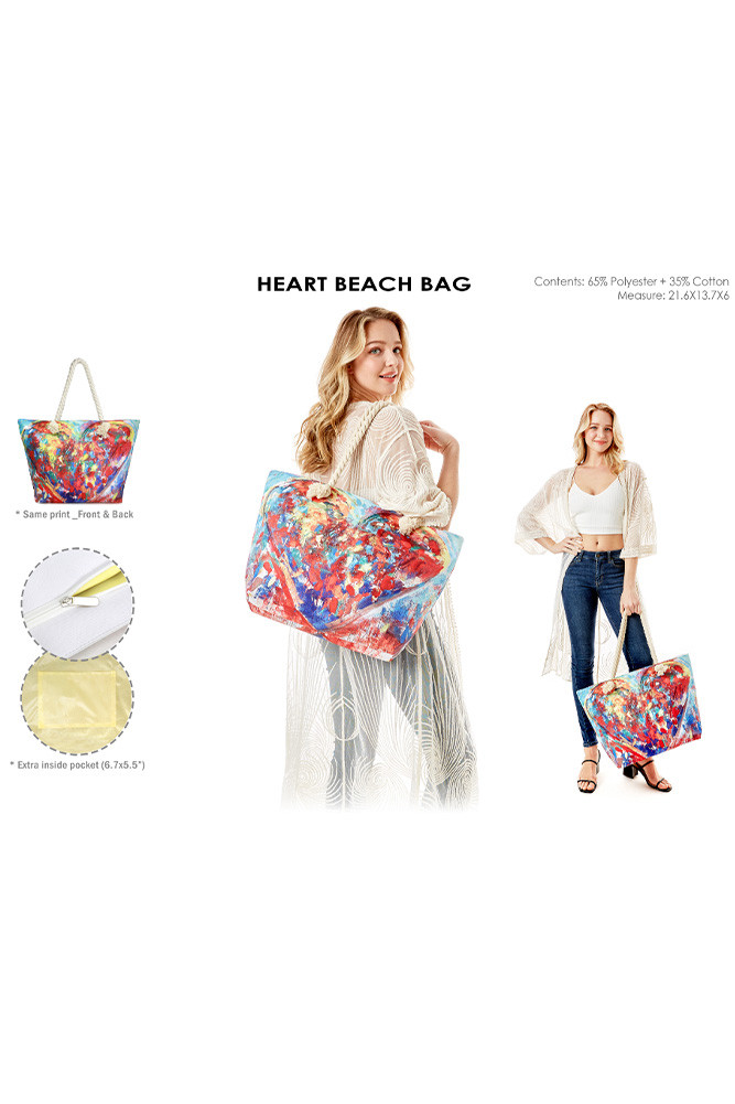 Women's Heart Beach Tote Bag — tote bag photo 4