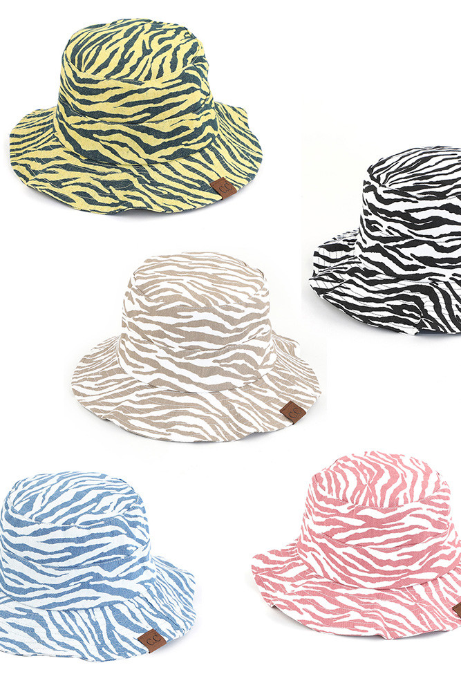 Women's Zebra Print Bucket Hat by BURACQ