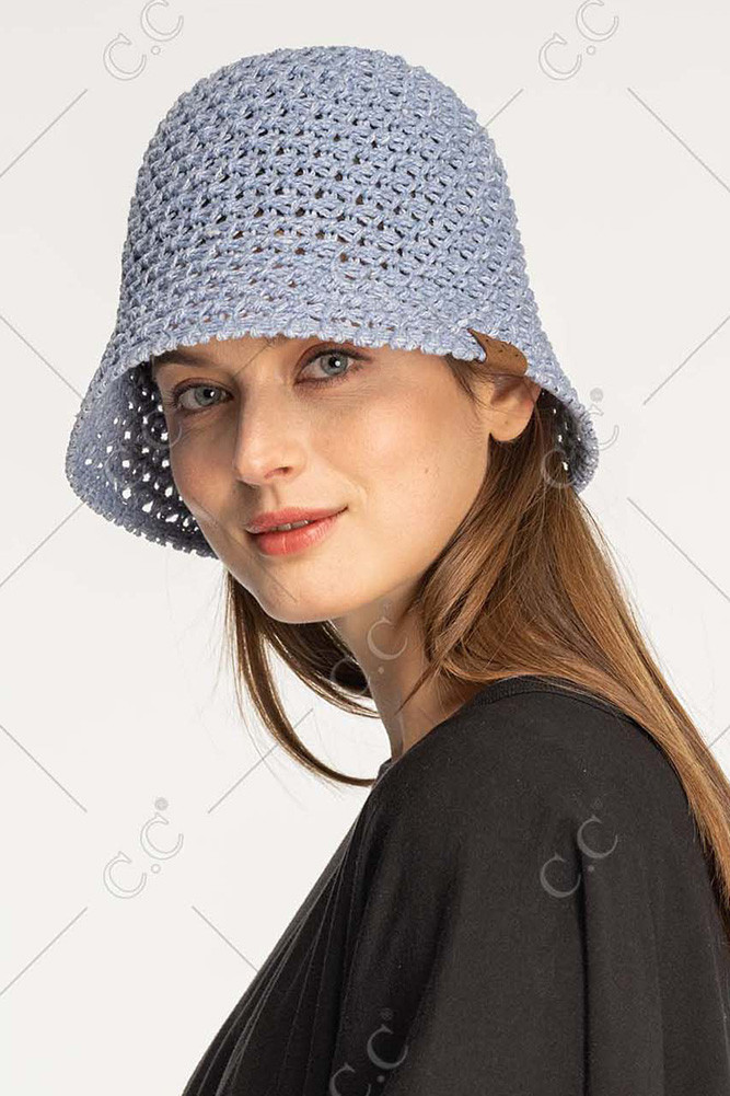 Women's Solid Knit Bucket Hat — bucket hat photo 4
