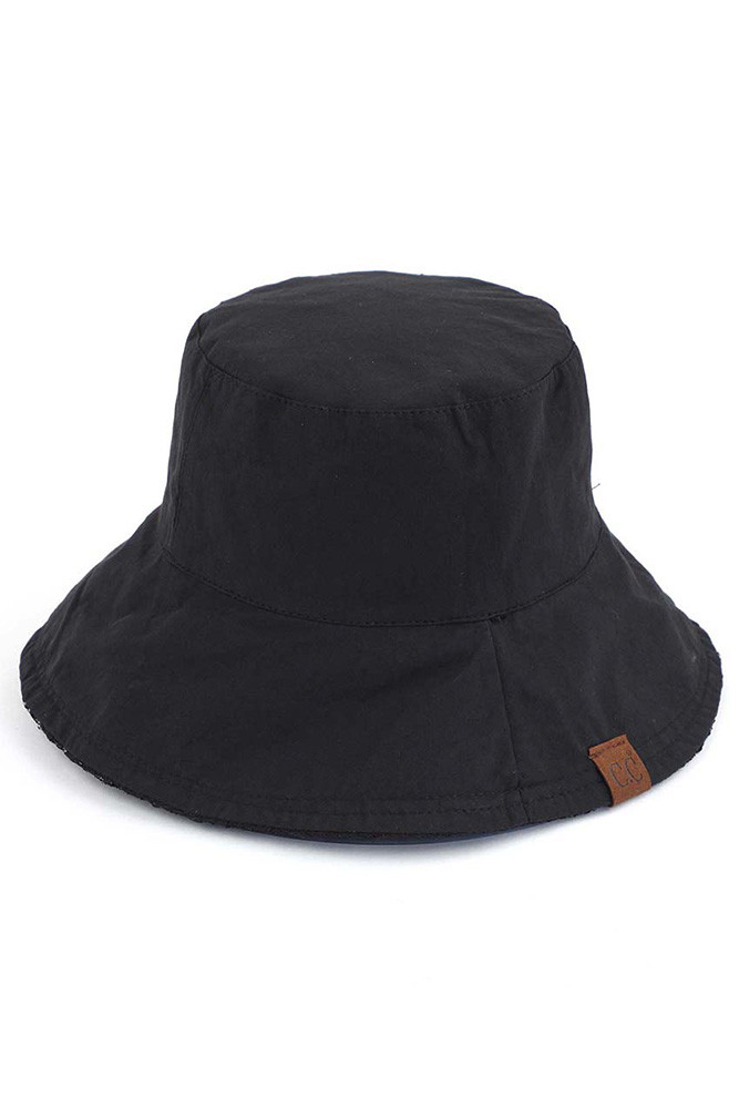 Women's Reversible Cloche Bucket Hat in Black