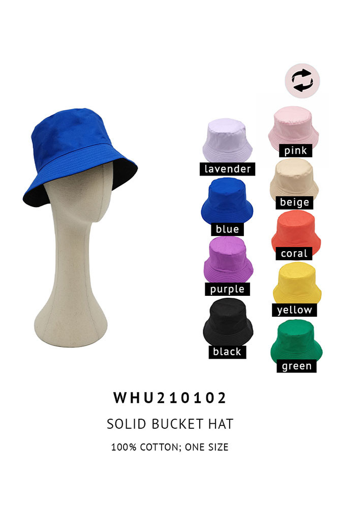 Women's Solid Bucket Hat by BURACQ