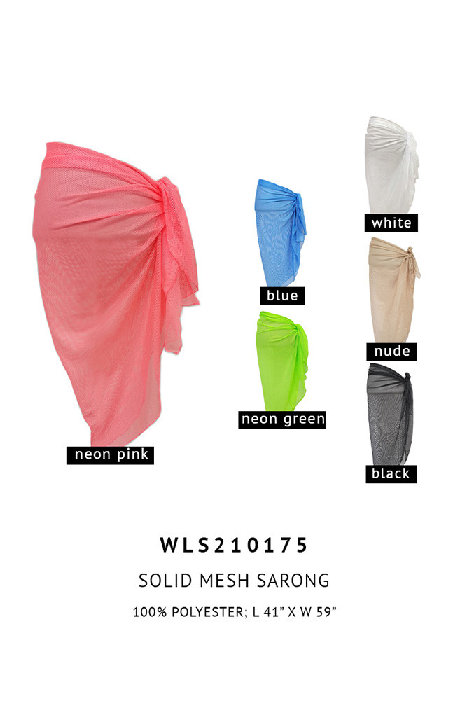 Women's Solid Mesh Sarong by BURACQ