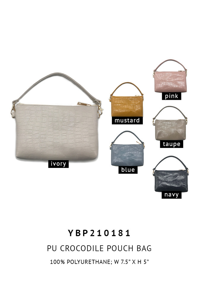 Women's PU Crocodile Pouch Bag by BURACQ