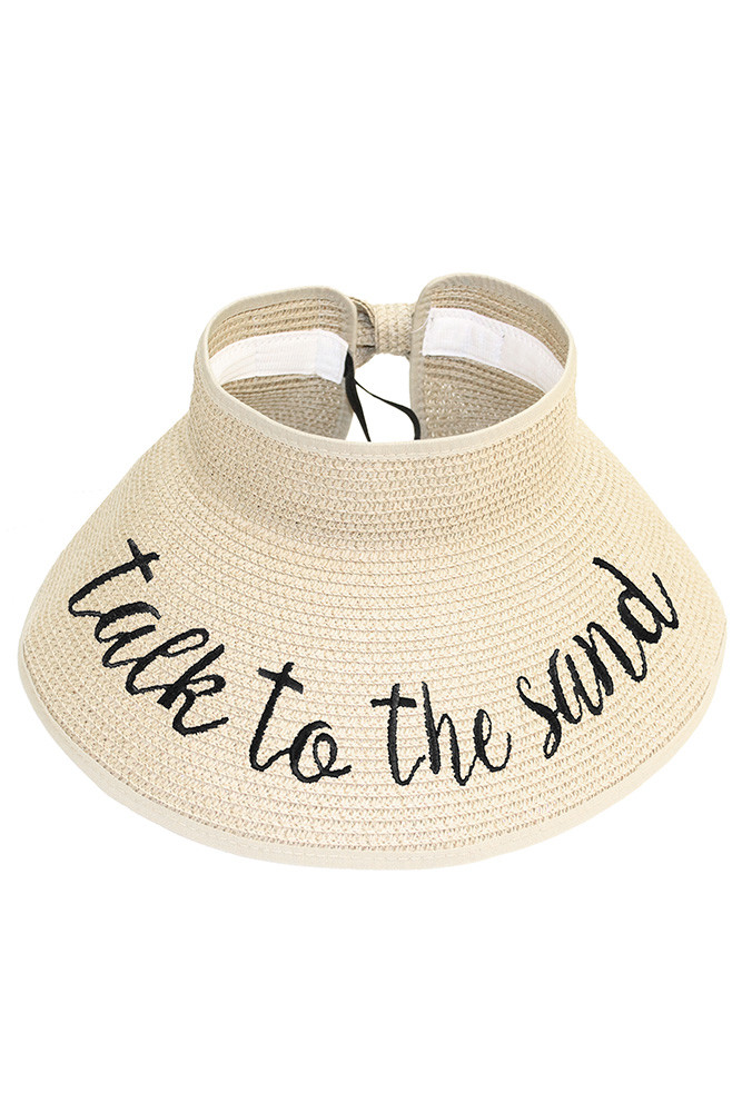 Women's Take to the Sand Roll up Paper Visor Hat in Beige