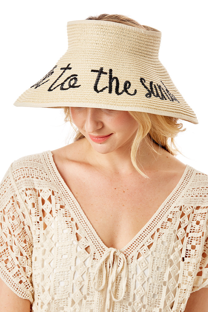 Women's Take to the Sand Roll up Paper Visor Hat in Beige