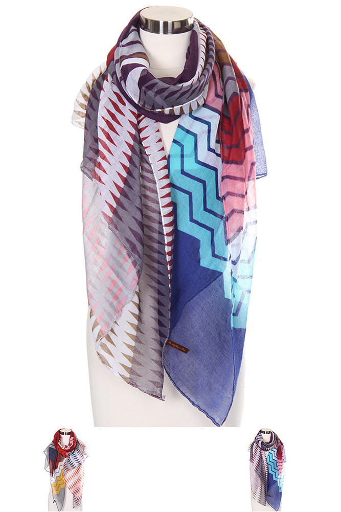 Women's Chevron Pattern Oblong Scarf — scarf photo 2