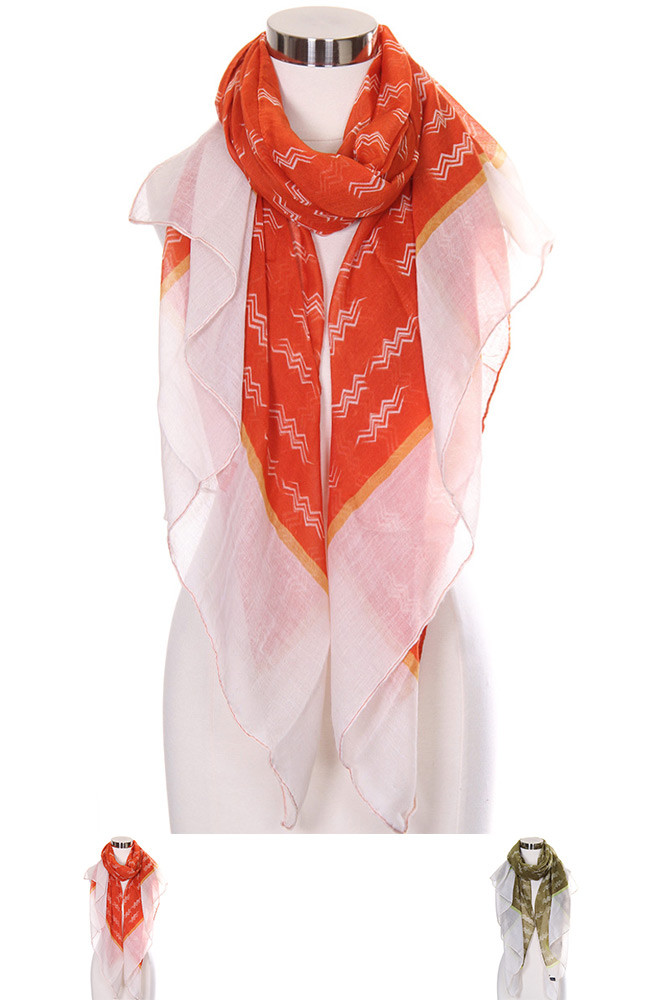 Women's Zig Zag Pattern Oblong Scarf — scarf photo 3