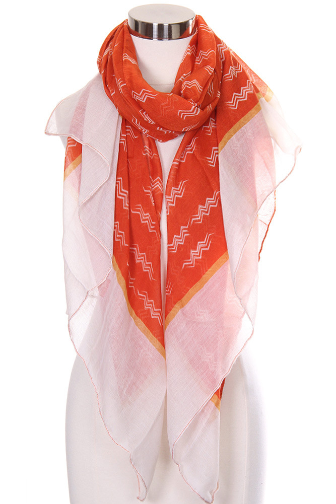 Women's Zig Zag Pattern Oblong Scarf — scarf photo 4