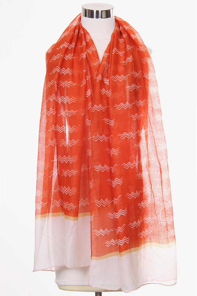 Women's Zig Zag Pattern Oblong Scarf — scarf photo 6