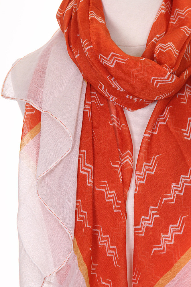 Women's Zig Zag Pattern Oblong Scarf — scarf photo 8