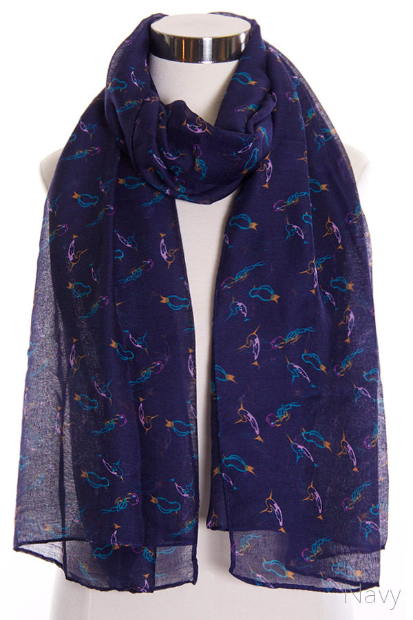 Women's Bird Pattern Scarf — scarf photo 5