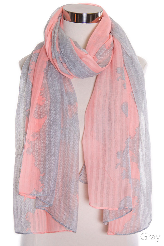 Women's Two-Tone Paisley Scarf — scarf photo 3