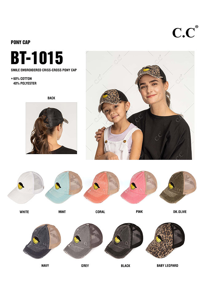 Women's Smile Criss-Cross Ponytail Cap — cap photo 2
