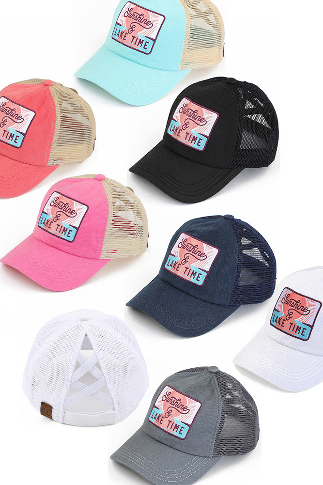 Women's Sunshine & Lake Time Patch Ponytail Cap by BURACQ