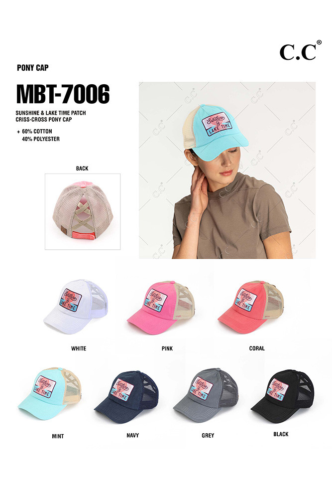 Women's Sunshine & Lake Time Patch Ponytail Cap — cap photo 2