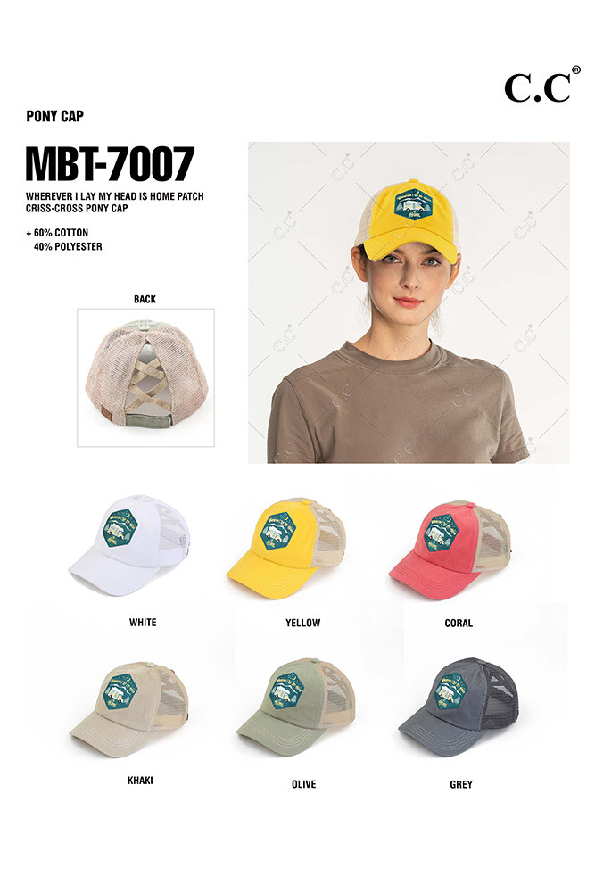 Women's Wherever I Lay My Head Is Home Patch Ponytail Cap — cap photo 2