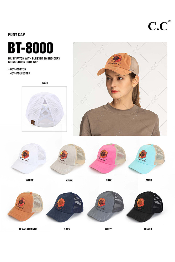 Women's Daisy Patch Blessed Ponytail Cap — cap photo 2