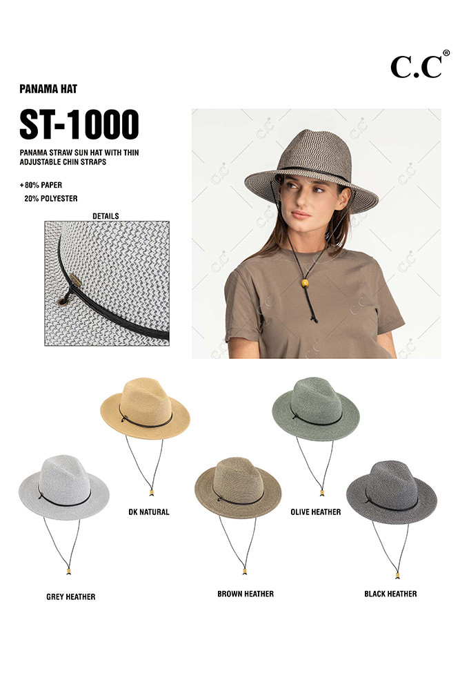 Women's Chin Strap Straw Panama Hat — Panama hat photo 2