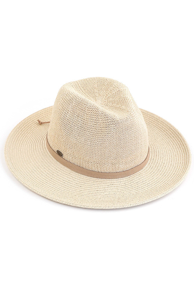 Women's Suede Lace Trim Band Panama Hat — Panama hat photo 3