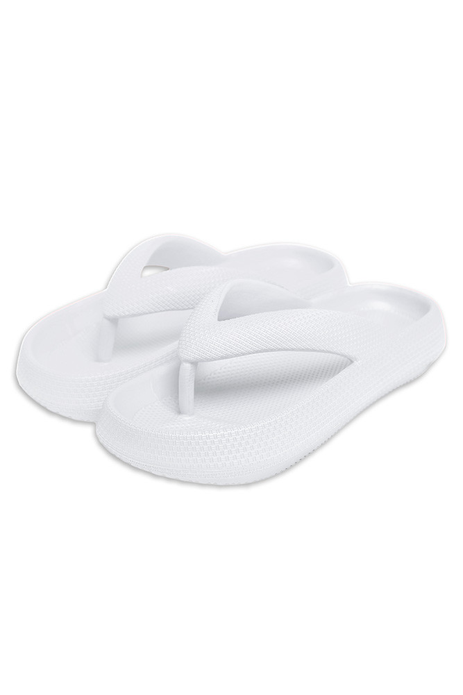Women's Solid Comfy Flip Flop Comfy Slide in White