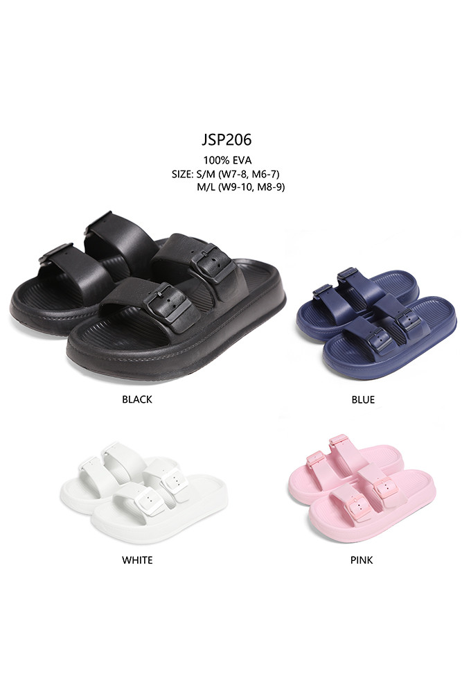 Women's Solid Comfy Double Strap Slide Slipper — slippers photo 2