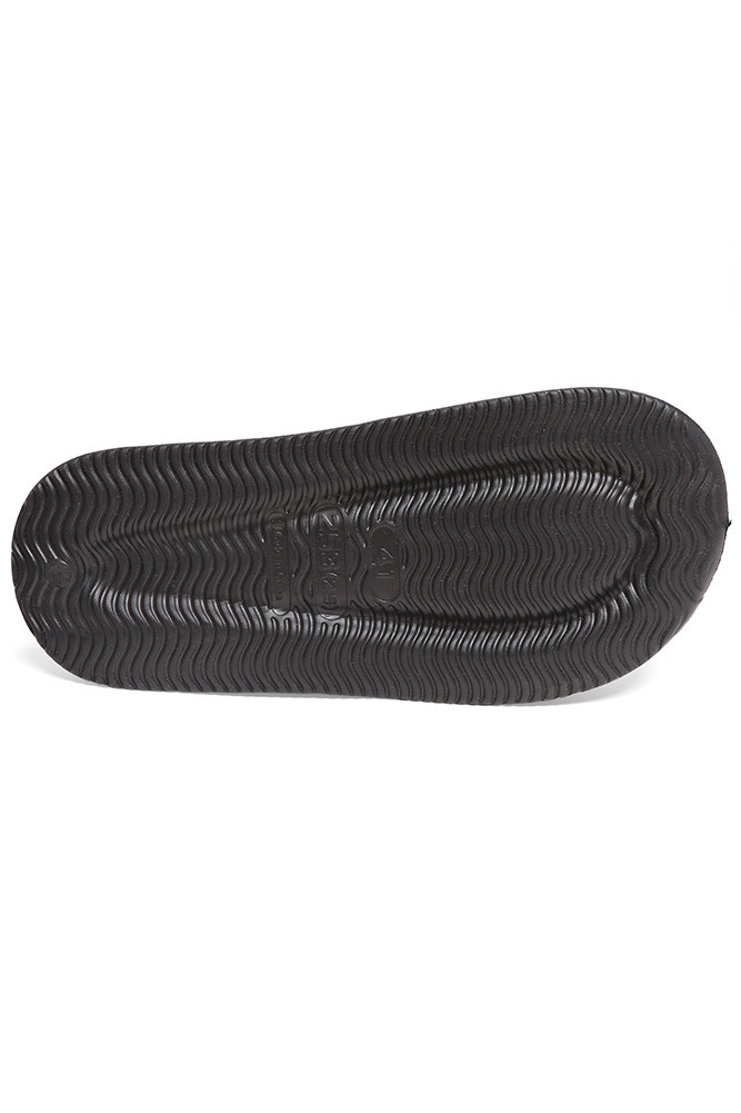 Women's Solid Comfy Double Strap Slide Slipper in Black
