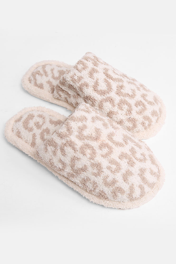 Women's Comfy Leopard Animal Print Fuzzy Microfiber Slipper — slippers photo 5
