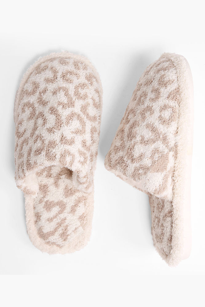 Women's Comfy Leopard Animal Print Fuzzy Microfiber Slipper — slippers photo 6
