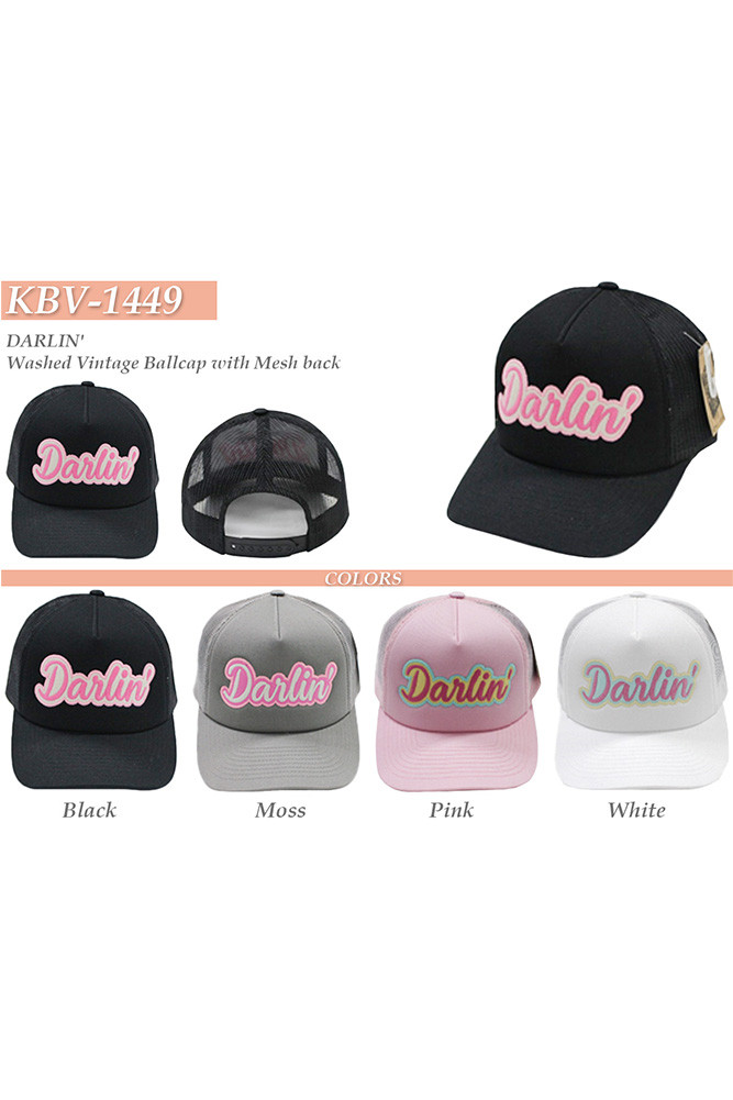 Women's Darlin Vintage Distressed Baseball Cap — baseball cap photo 2