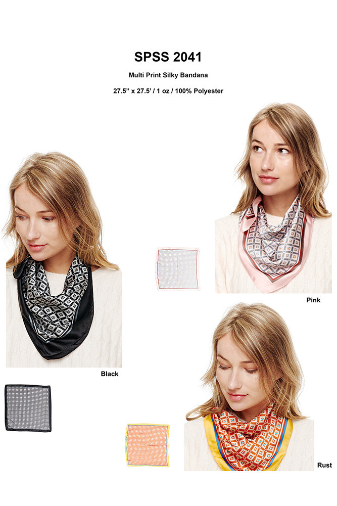 Women's Multi Print Silky Bandana — bandana photo 3
