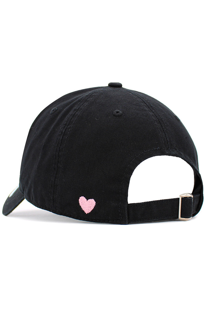 Women's Love Earth Cotton Baseball Cap in Black