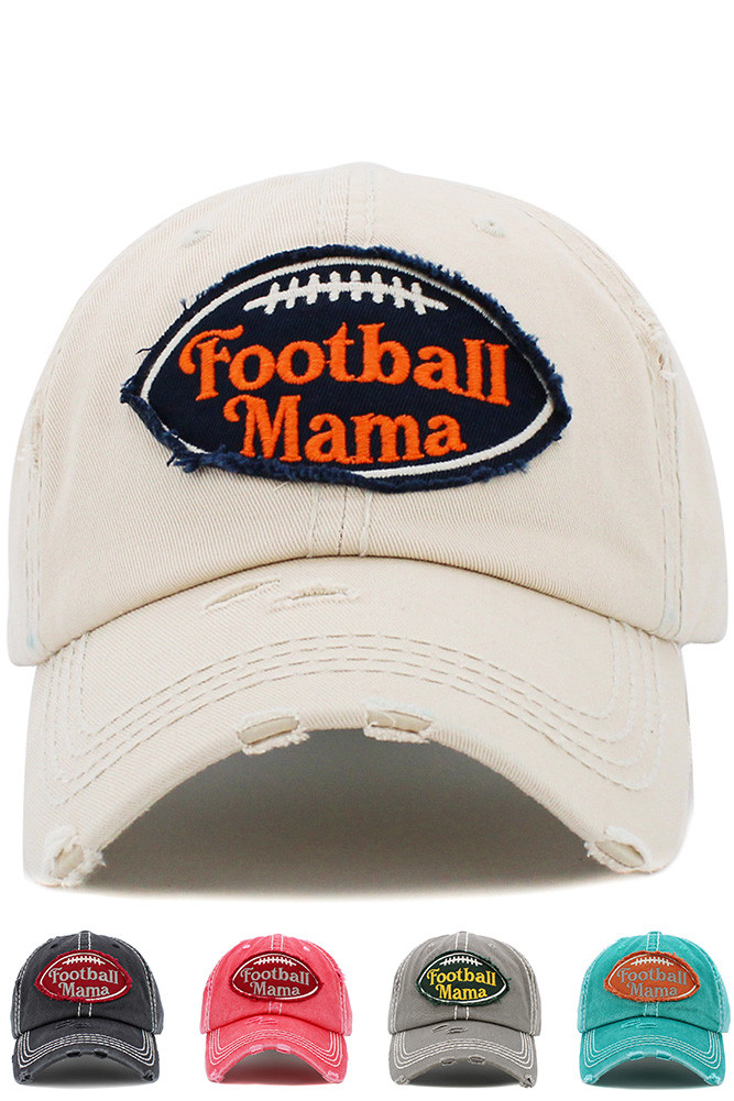 Women's Football Mama Washed Vintage Ball Cap by BURACQ