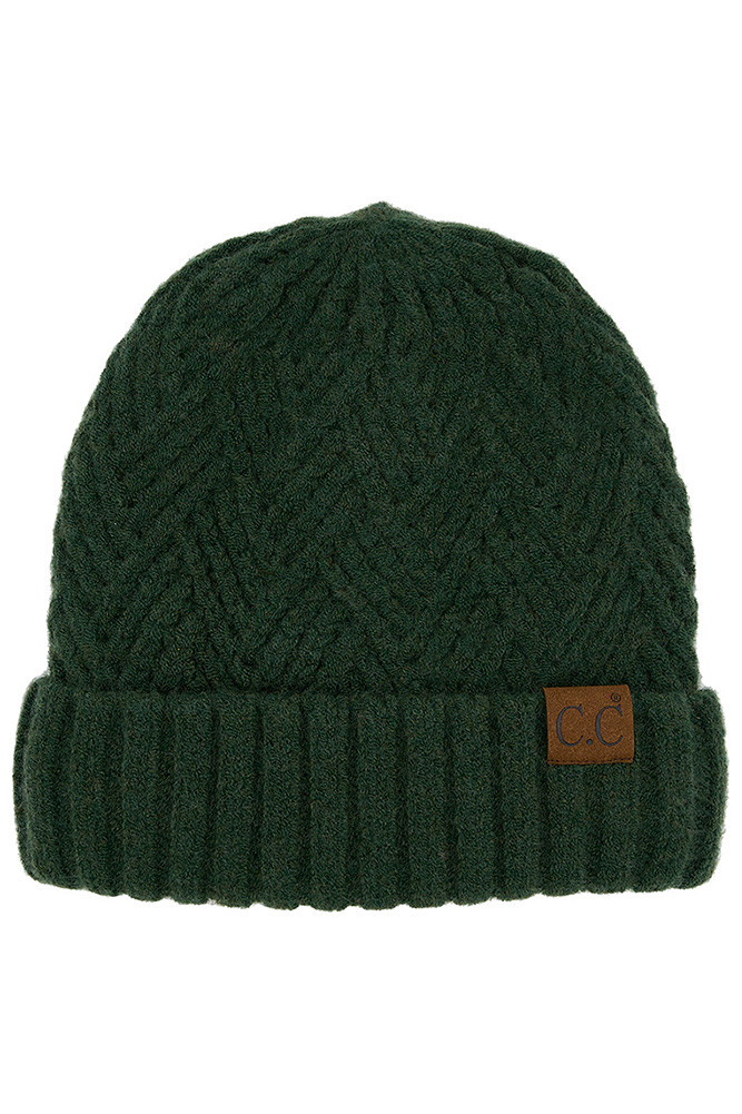 Women's Criss-Cross Pattern Cuff Beanie — beanie photo 2