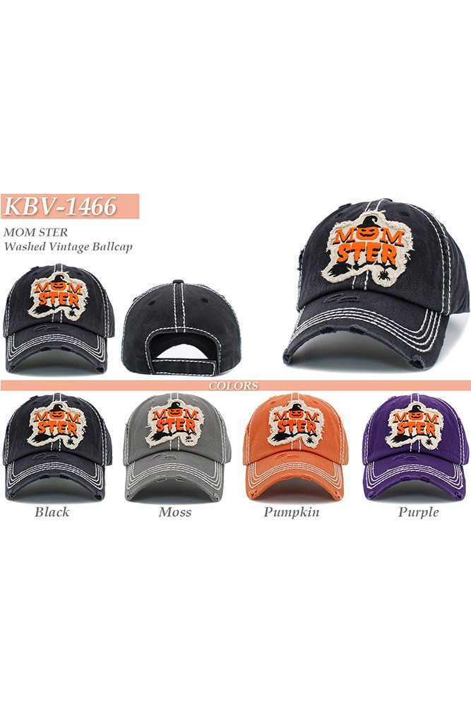 Women's Momster Washed Vintage Baseball Cap — baseball cap photo 2