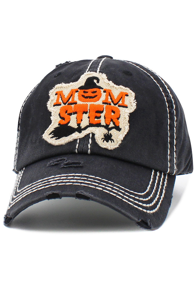 Women's Momster Washed Vintage Baseball Cap — baseball cap photo 4