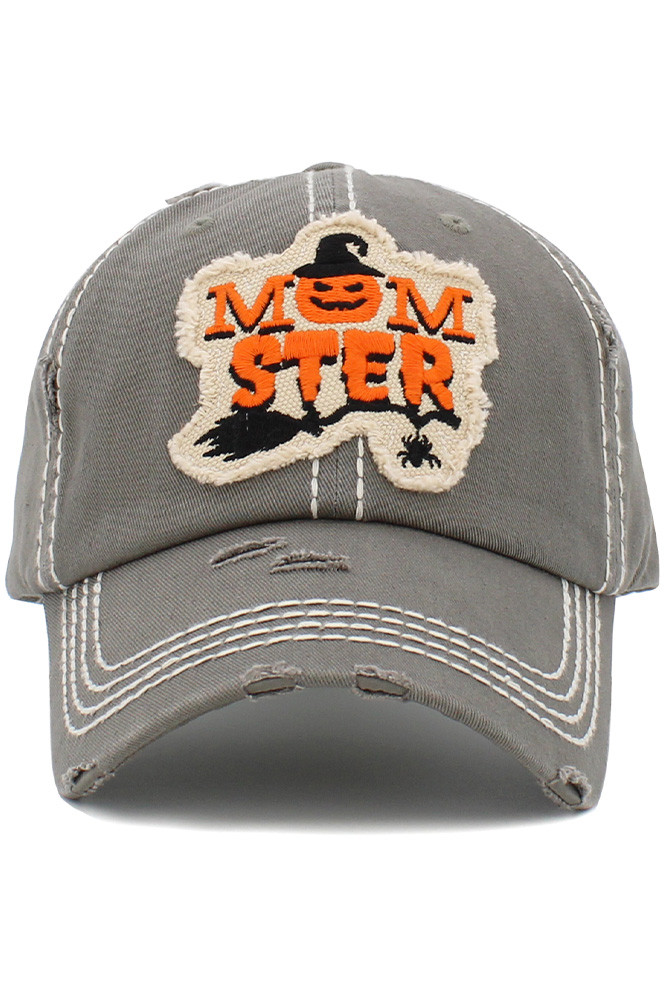 Women's Momster Washed Vintage Baseball Cap in Moss