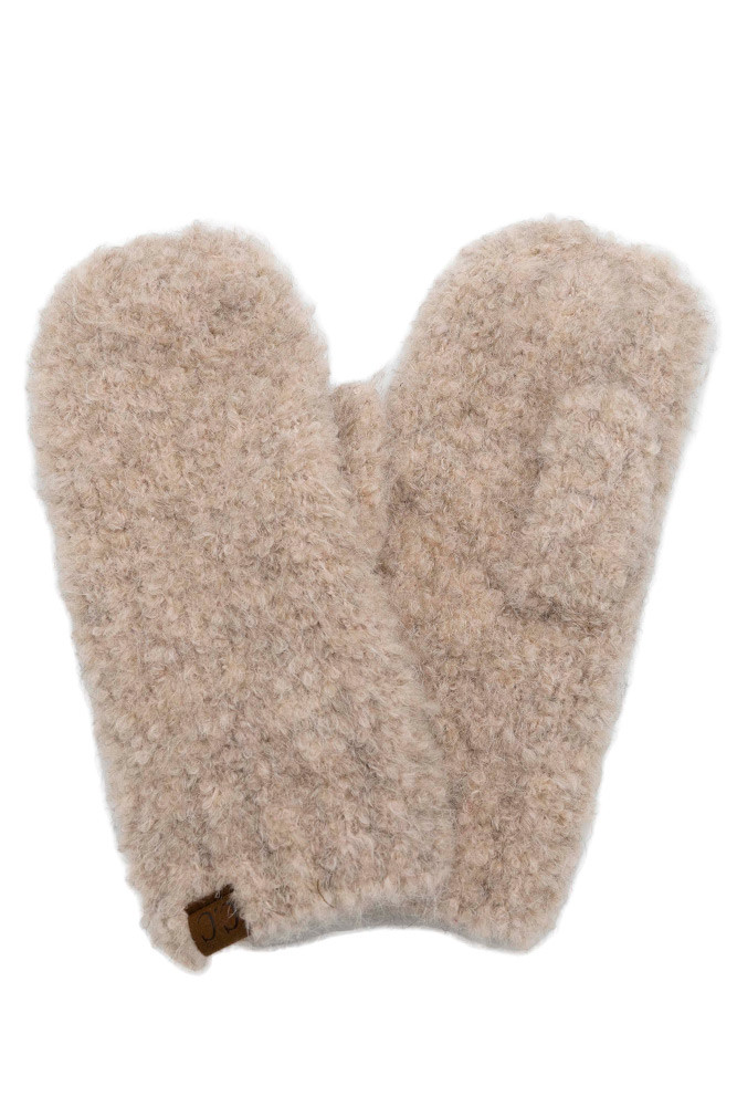 Women's Mixed Color Boucle Mittens — mittens photo 3