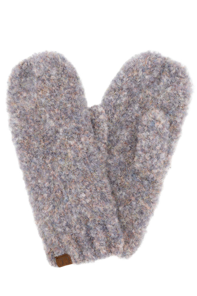 Women's Mixed Color Boucle Mittens — mittens photo 4
