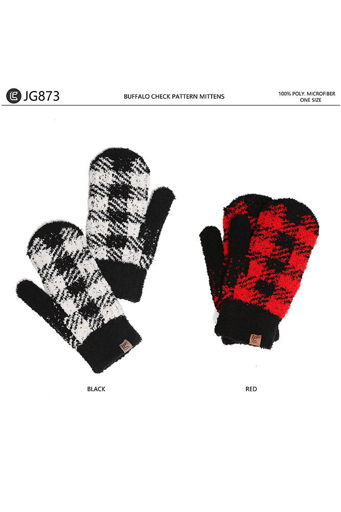 Women's Buffalo Check Pattern Mittens — mittens photo 3