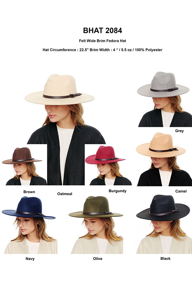 Women's Felt Wide Brim Fedora Hat — fedora photo 3
